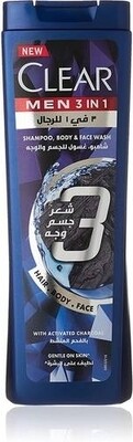 كلير شامبو ، وغسول للشعر والجسم والوجه٣×١__٤٠٠ مل بالفحم المنشط