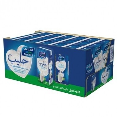 حليب المراعي كامل الدسم ١٨× ٢٠٠ مل