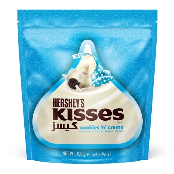 كيسز kisses شوكولاته بيضاء بقطع البسكوت ١٠٠ جرام