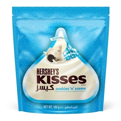 كيسز kisses شوكولاته بيضاء بقطع البسكوت ١٠٠ جرام