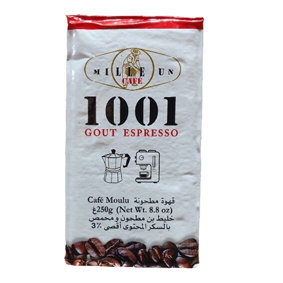 قهوة 1001 اسبريسو مطحون ٢٥٠ جرام