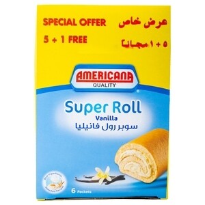 أمريكانا . كيك سوبر رول فانيليا ٦٠ جم ( ٥ + ١ مجانا)