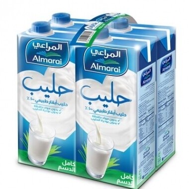 حليب المراعي كامل الدسم ٤× ١ لتر