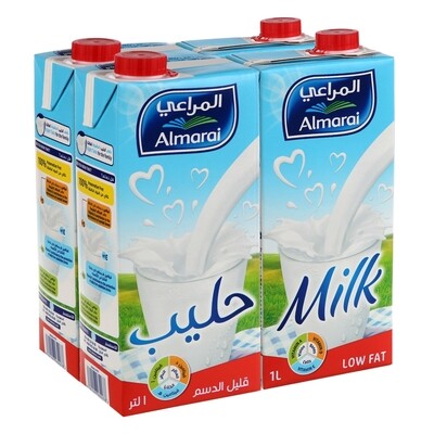 حليب المراعي قليل الدسم ٤× ١ لتر