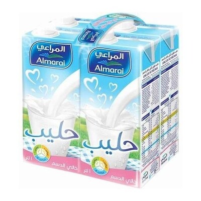 حليب المراعي خالي الدسم ٤× ١ لتر
