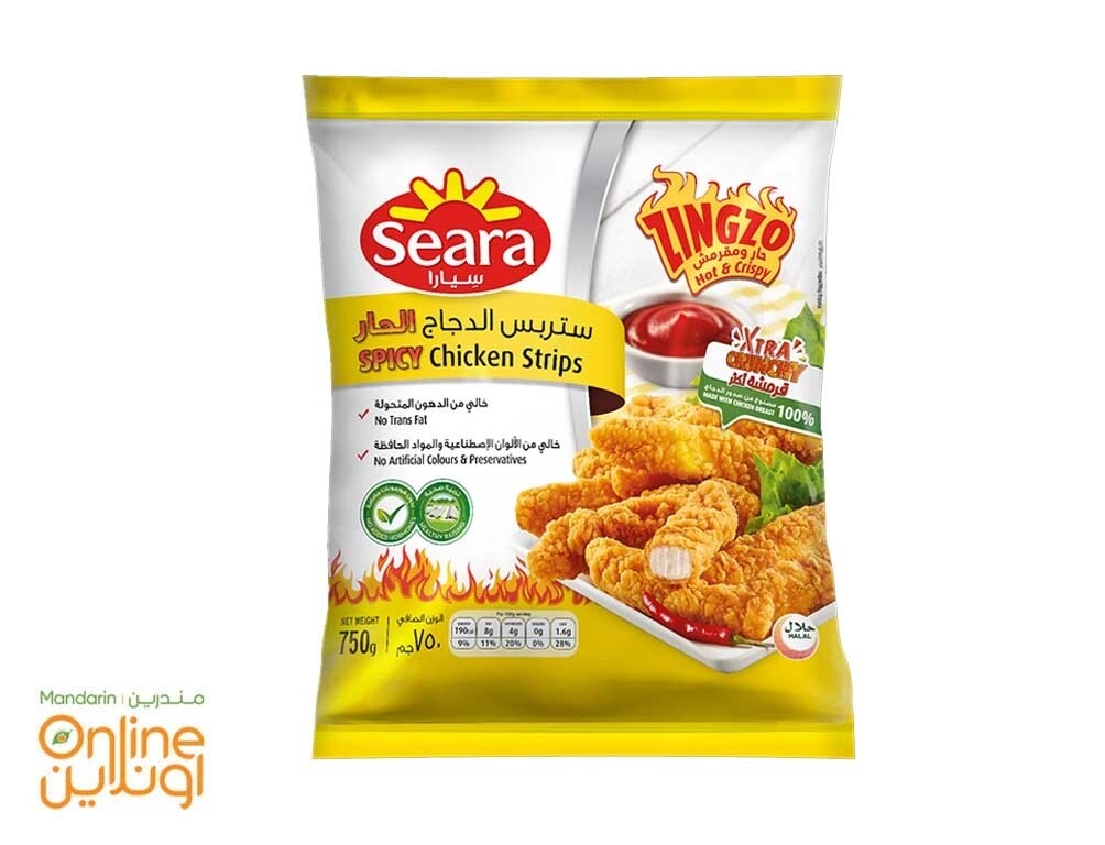 Spicy chicken strips 750g
