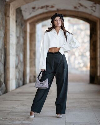 Camisa corta manga larga &amp; pantalón de vestir