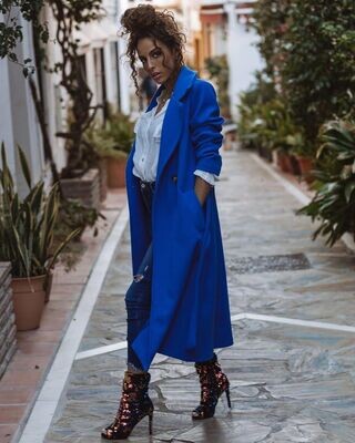 Tejano con camisa &amp; abrigo azul