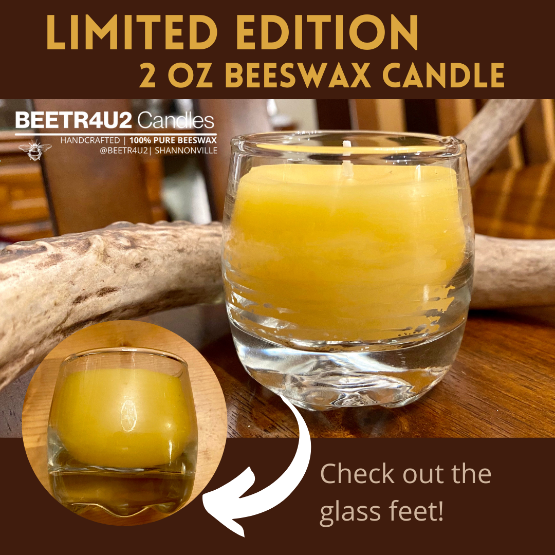 Beeswax Candle - Votive in a Glass Vessel