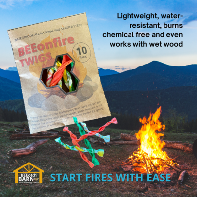 BEEonfire Twigs - Beeswax Fire Starters