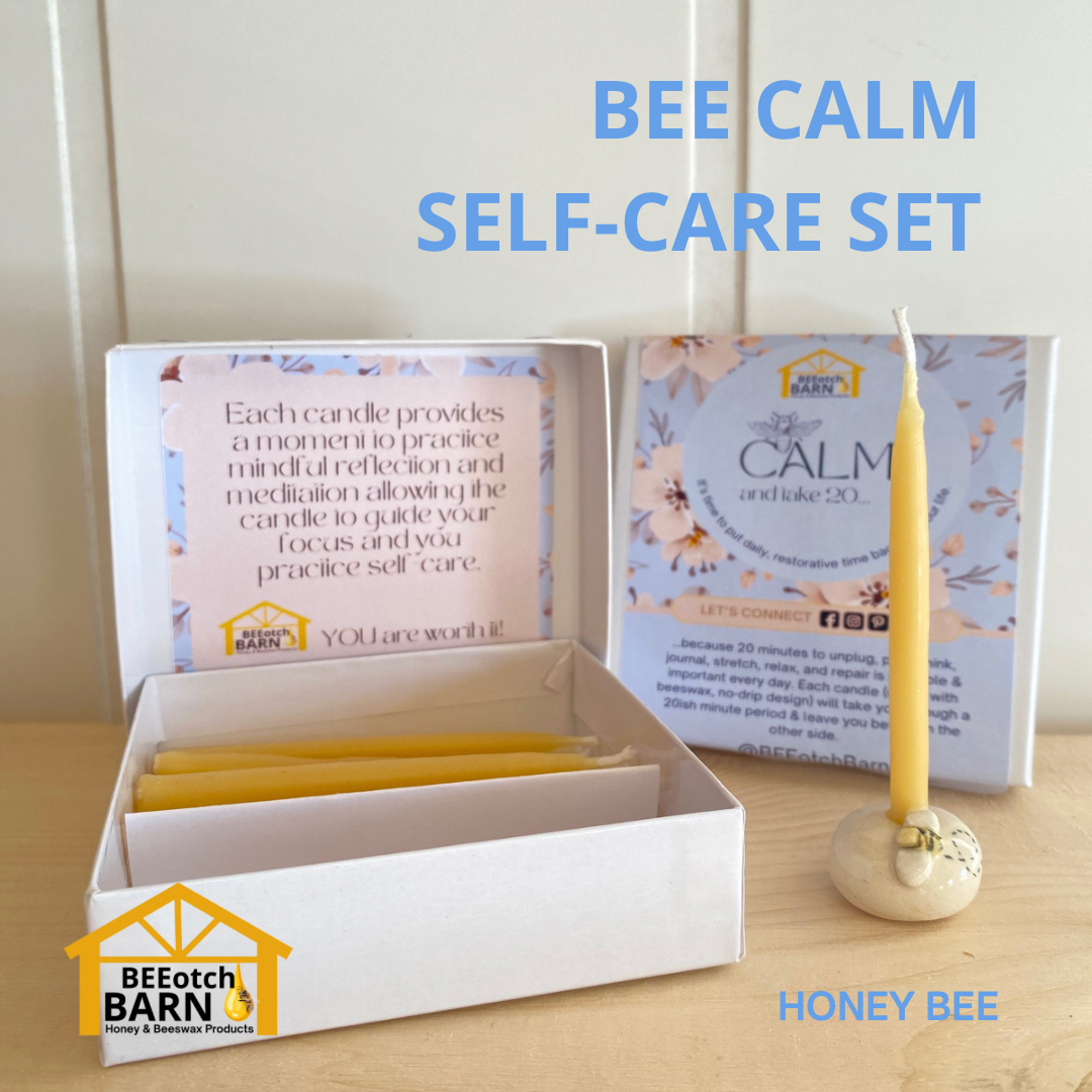 BEE CALM Inspirational Gift Set, Gift Set Choice: BEE CALM (Honey Bee Candle Holder)
