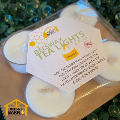 Beeswax Candles - Citronella Tea Lights 5 Pack