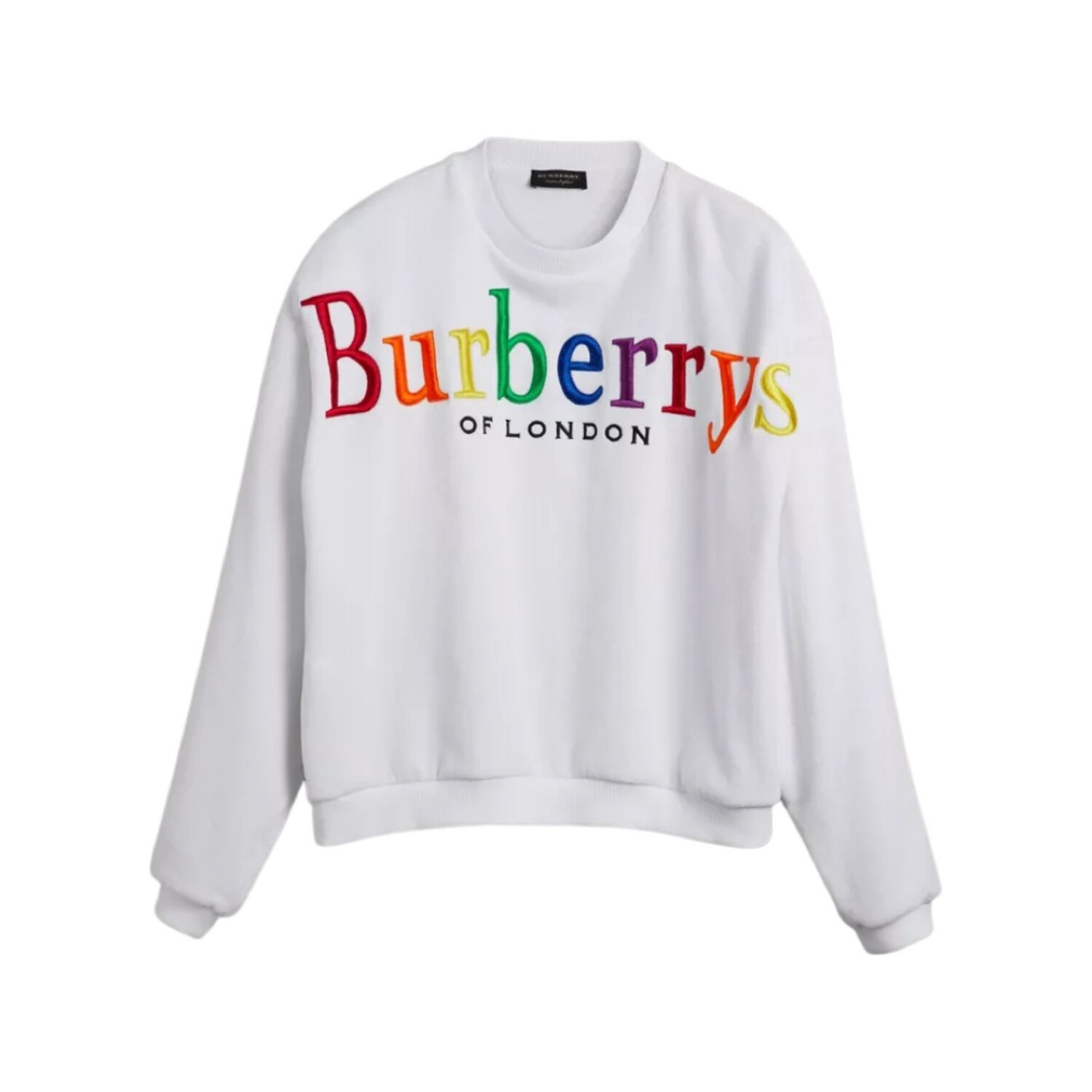 BURBERRY RAINBOW LOGO FRENCH TERRY SWEATSHIRT IN WHITE