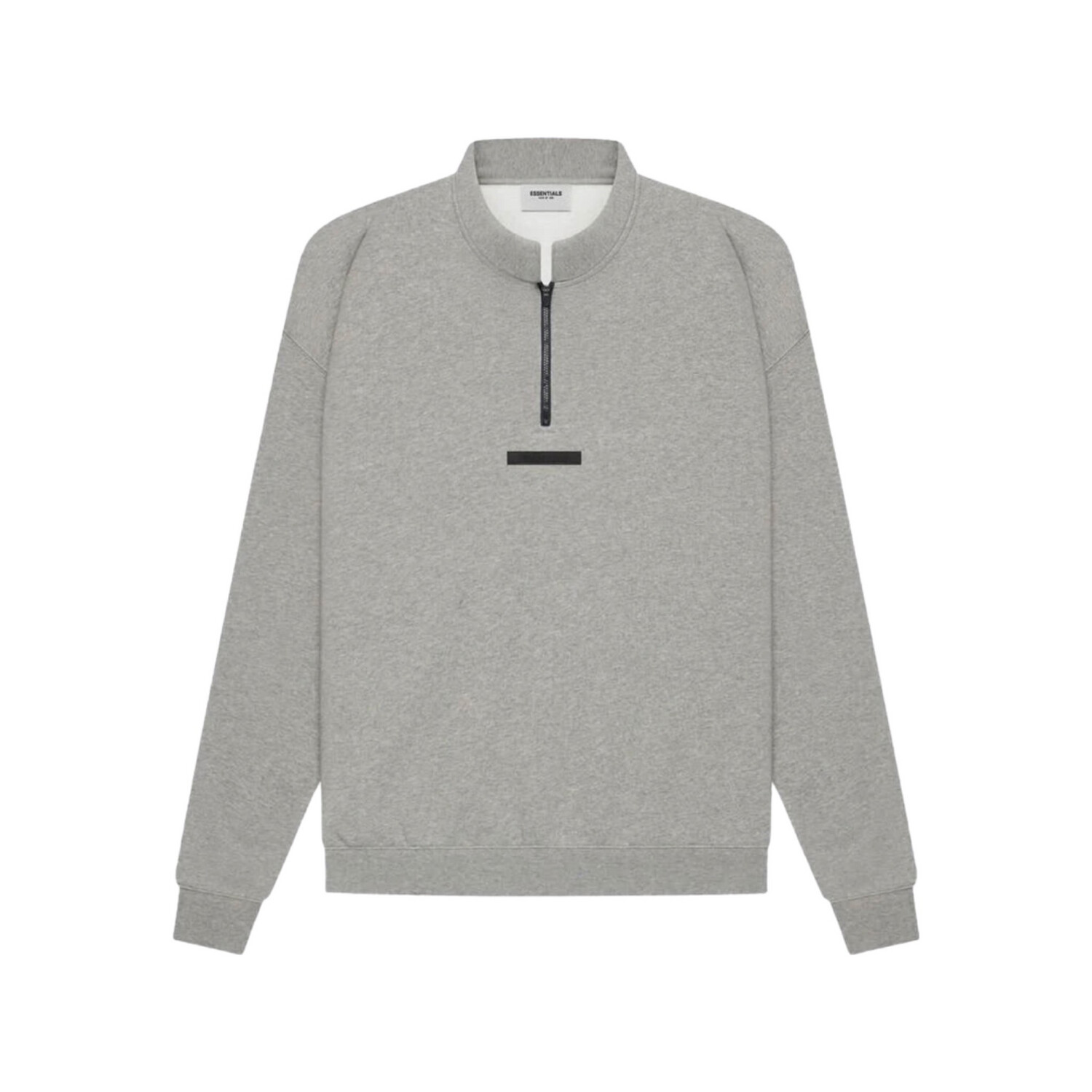 FOG ESSENTIALS Mockneck Half Zip Sweat Dark  Oatmeal