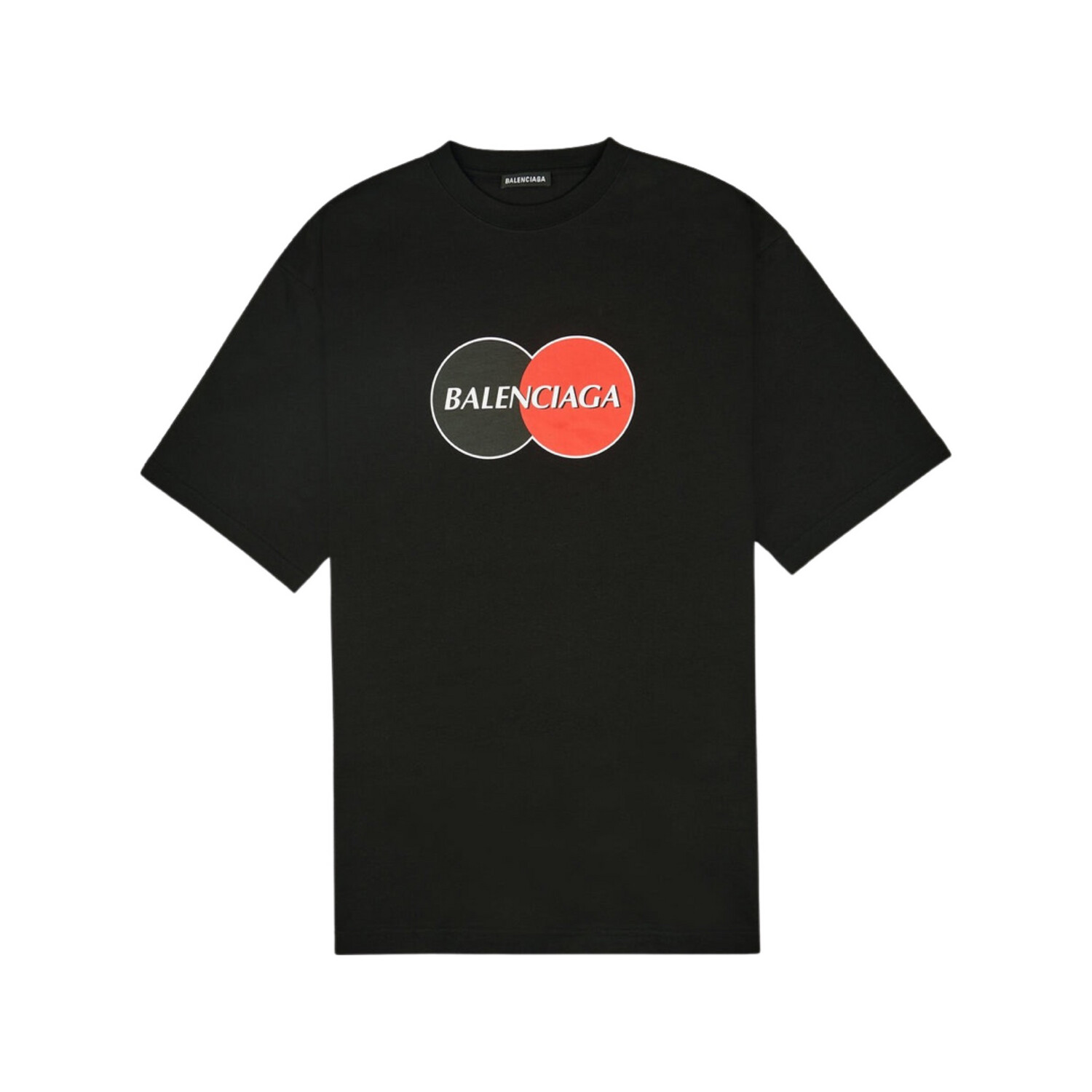 BALENCIAGA MASTERCARD LOGO BIG PRINT TEE BLACK