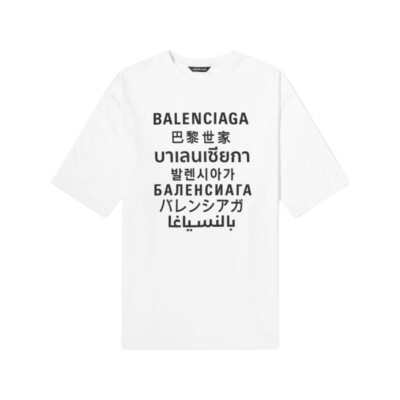 BALENCIAGA
Languages Medium Fit T-shirt White &amp; Black
