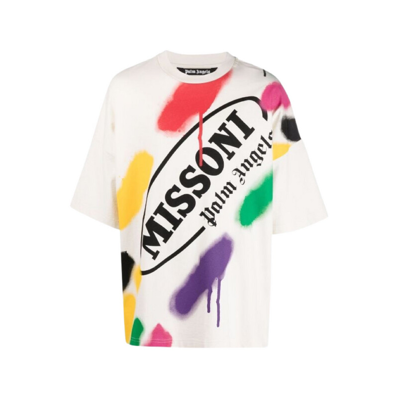 PALM ANGELS X MISSONI SPORT LOOSE TEE WHITE PALM ANGELS X MISSONI SPORT LOOSE TEE WHITE