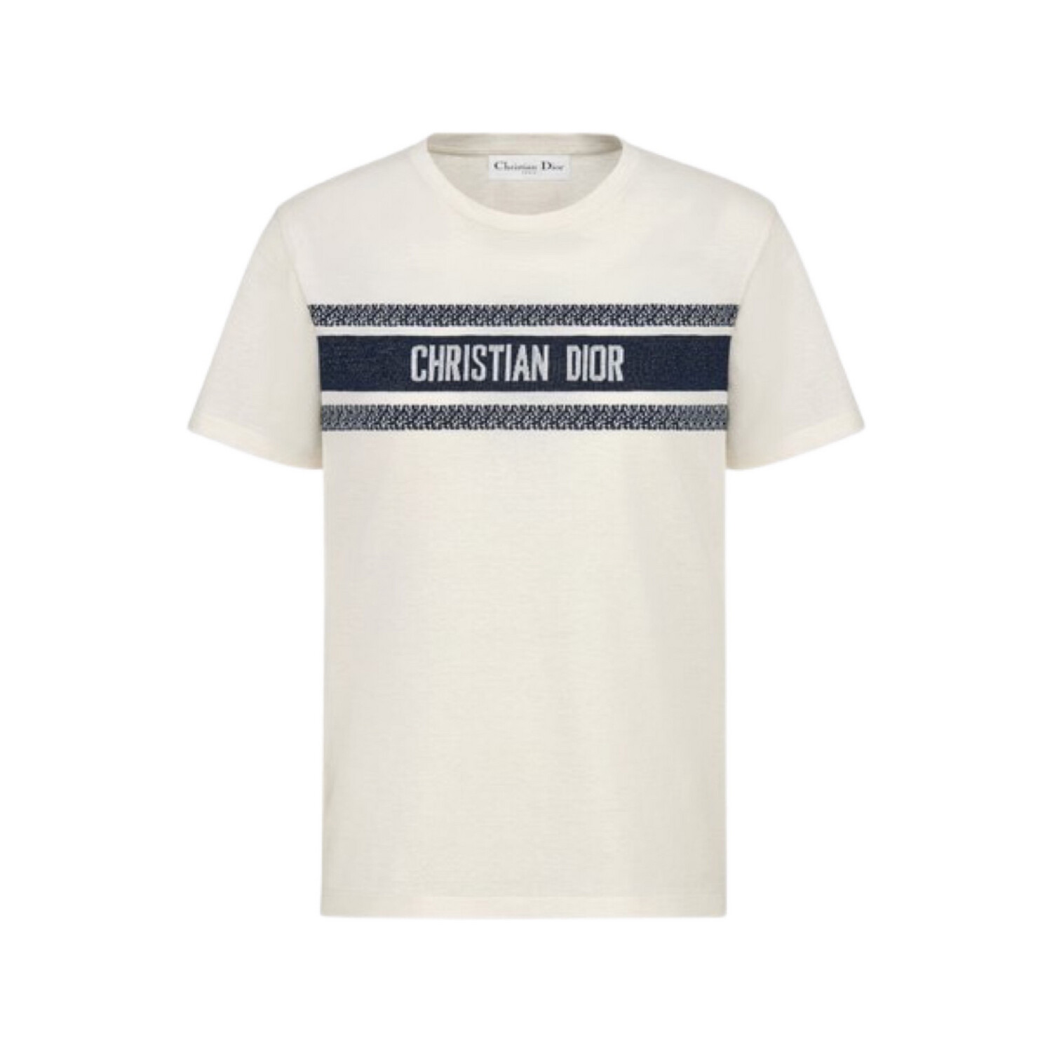 Christian Dior T-shirt
White and navy blue cotton jersey