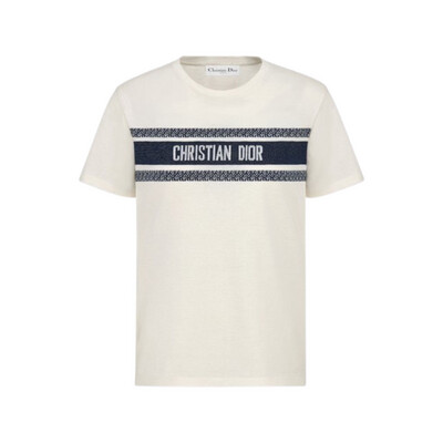 Christian Dior T-shirt
White and navy blue cotton jersey