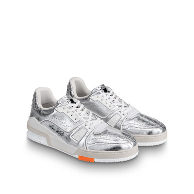 LOUIS VUITTON LV Trainer Sneaker Metallic Silver