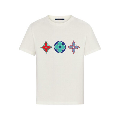 LOUIS VUITTON Flower Monogram Embroidered T-Shirt