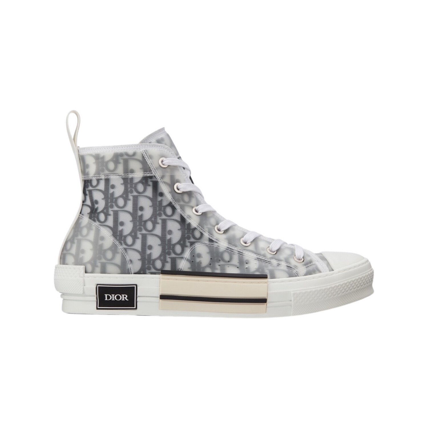 DIOR B23 HIGH-TOP SNEAKER White and Black Dior Oblique Canvas