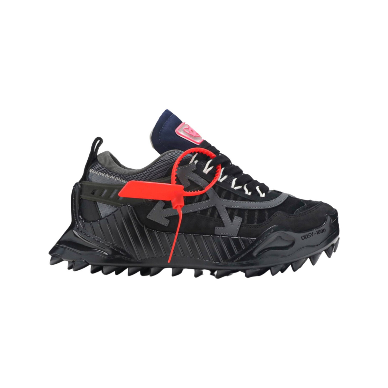 Off-White Odsy 1000 Suede; Mesh and Rubber Black &amp; Black