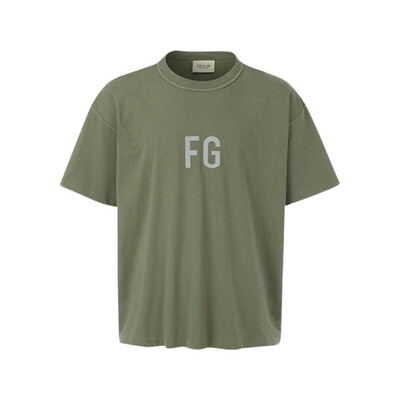 Fear Of God Reflective Logo T-shirt Green 