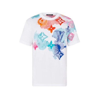 Louis Vuitton White T-shirt Watercolor Monogram Mini 