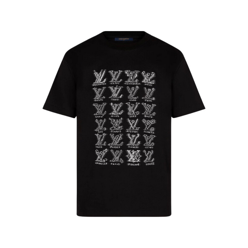 Louis Vuitton Cartoons Jacquard T-Shirt Black Louis Vuitton Cartoons Jacquard T-Shirt Black