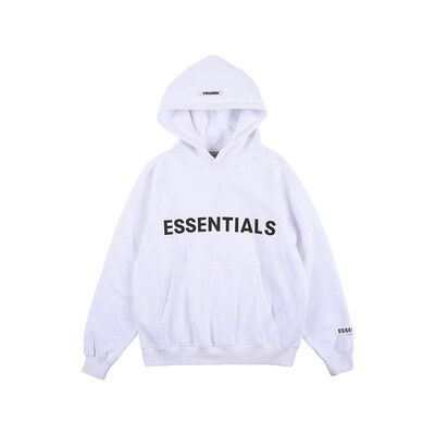 FEAR OF GOD ESSENTIALS 3D SILICON  HOODIE WHITE CLEAR