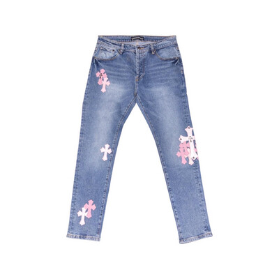 Chrome Hearts pink panther jeans