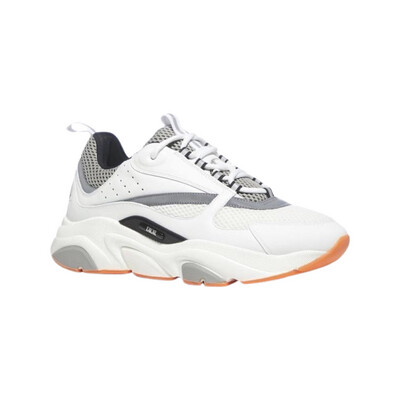 Dior B22 Sneaker In White, Khaki &amp; Grey