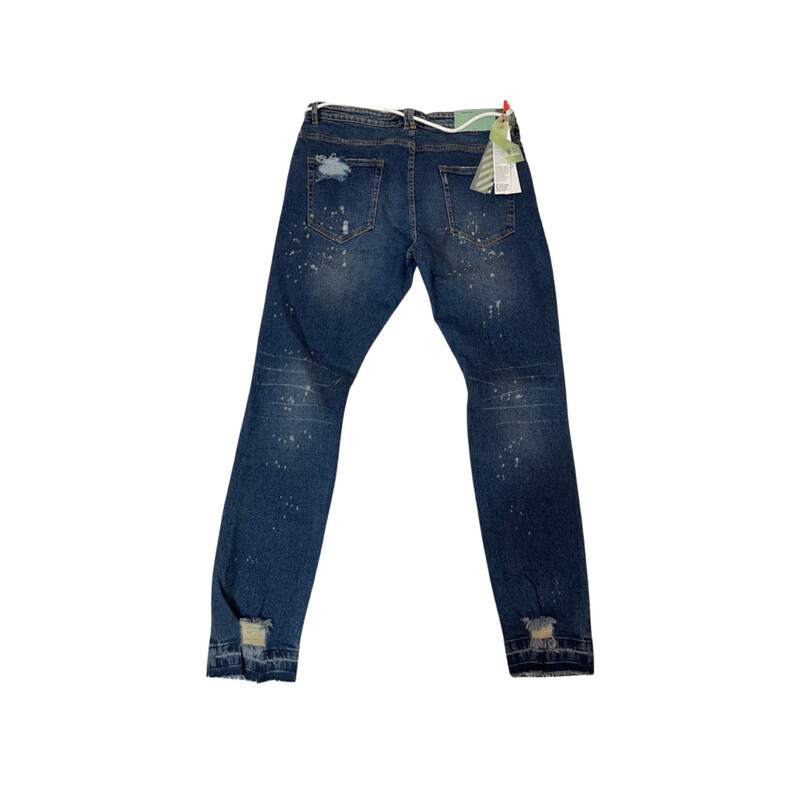Off-White Denim Jeans  Distressed Dark Blue