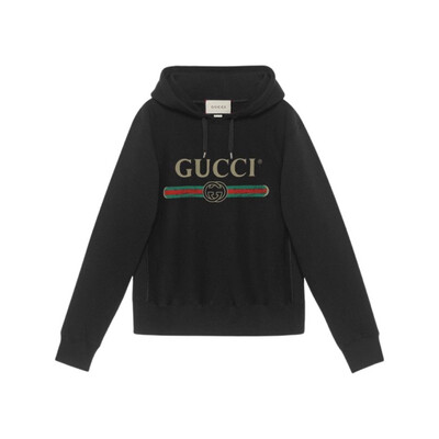 Gucci Hooded Cotton With Gucci Logo Black 