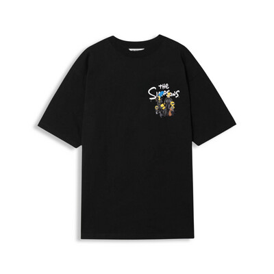 Balenciaga X The Simpsons Print On Chest T-shirt Black