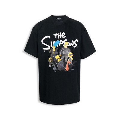 Balenciaga X The Simpsons Print  T-SHIRT Black 