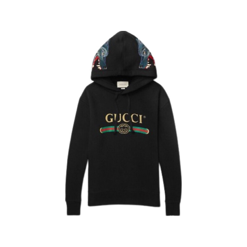Gucci Hooded Cotton With Gucci Logo Black 