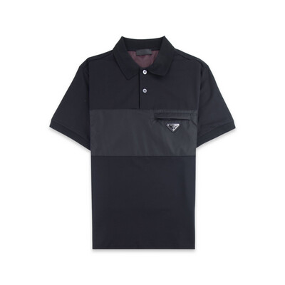 PRADA Short-sleeve cotton Polo Shirt - Black