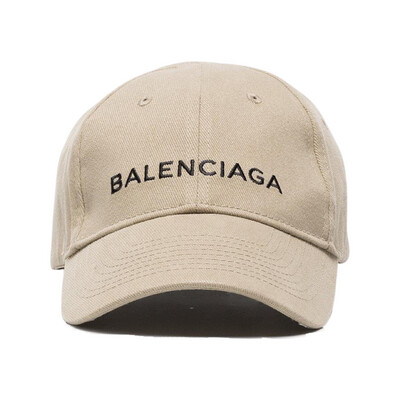 BALENCIAGA LOGO EMBROIDERED BASEBALL CAP Beige