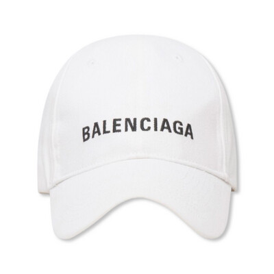 BALENCIAGA LOGO EMBROIDERED BASEBALL CAP White/Black