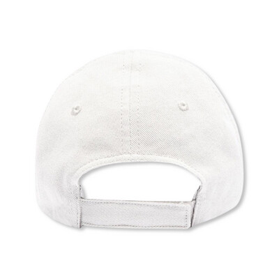 BALENCIAGA LOGO EMBROIDERED BASEBALL CAP White/Black