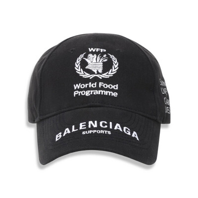 Balenciaga Black WFP Embroidered Cotton Cap