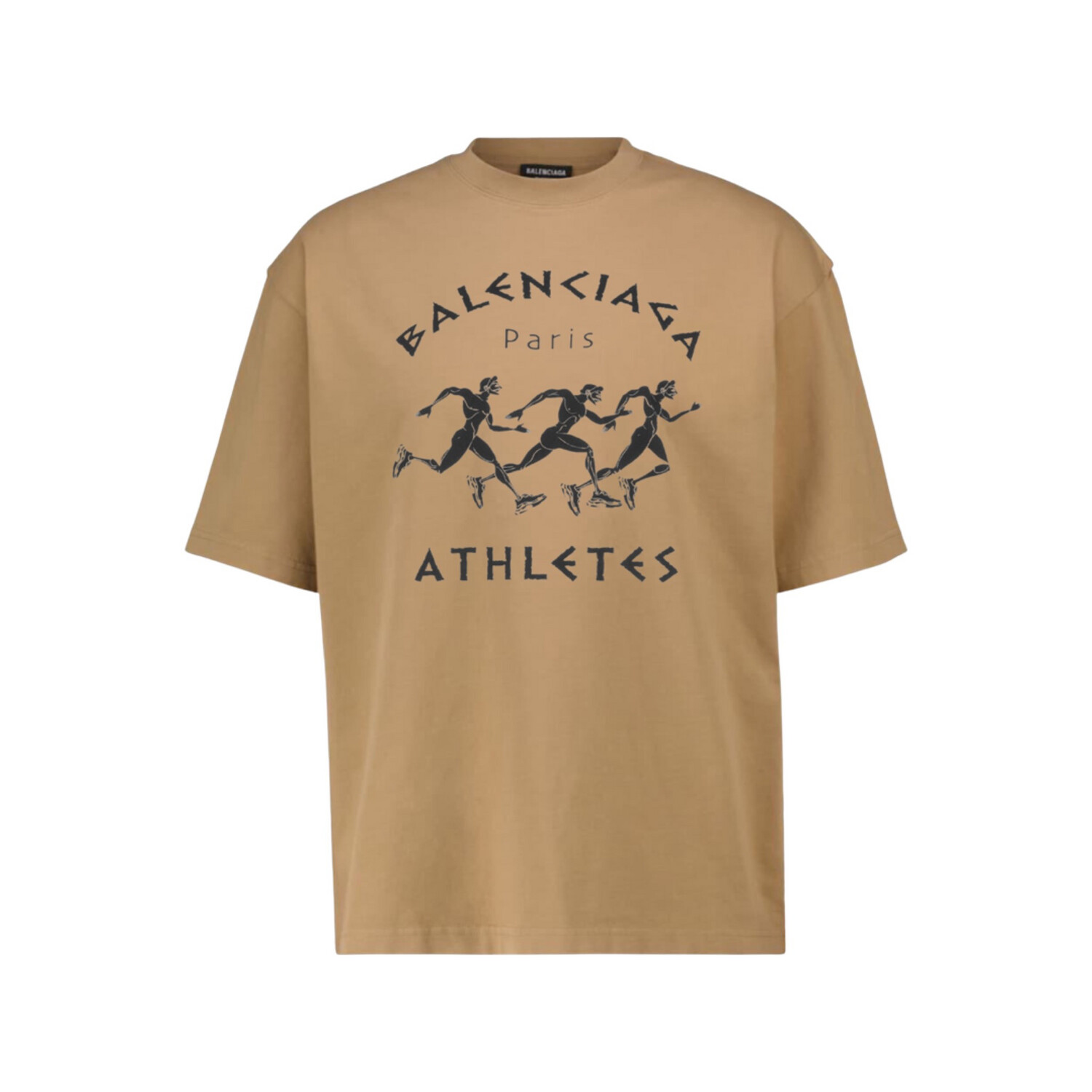 BALENCIAGA MARATHON XL PRINT TEE BEIGE &amp; BLACK