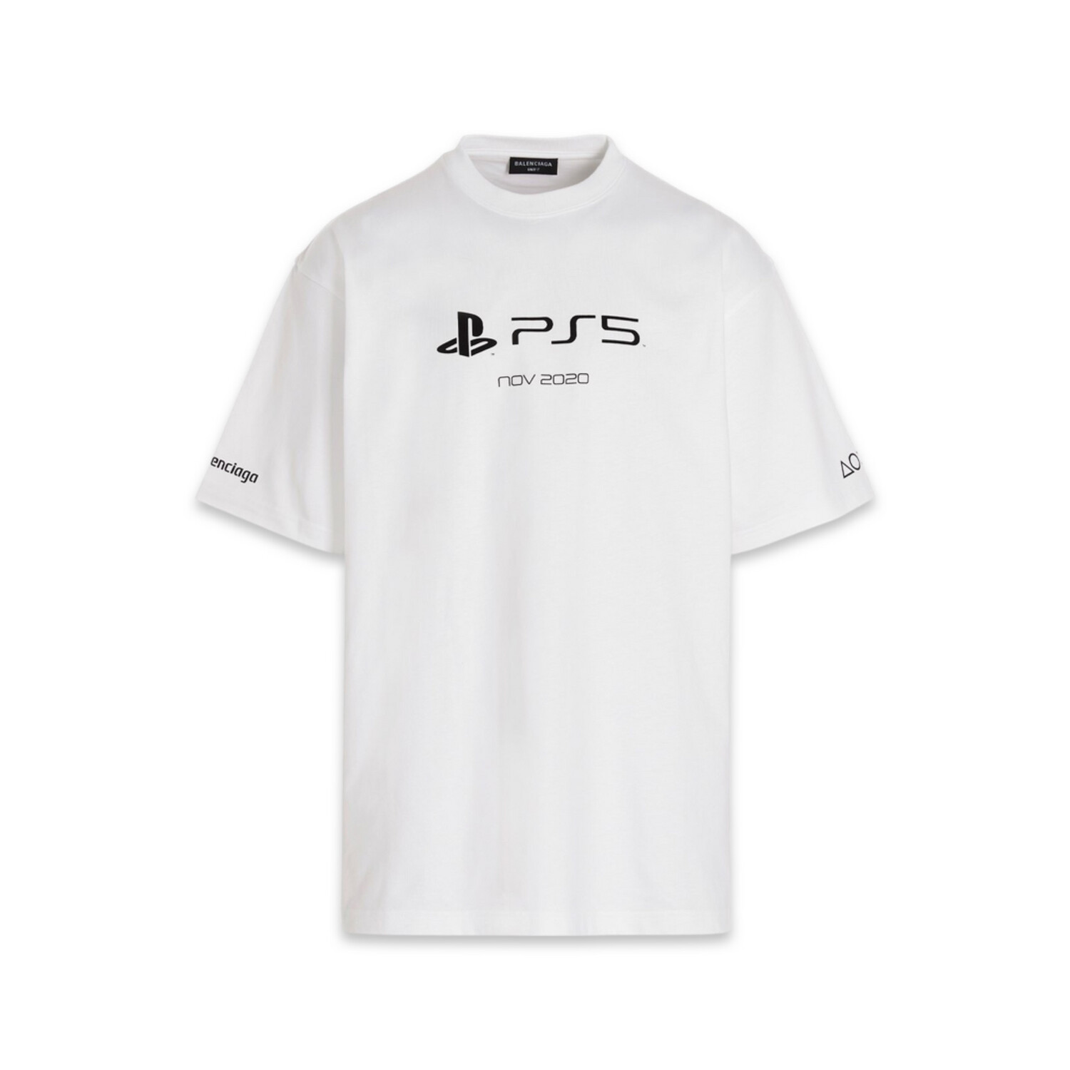 BALENCIAGA OVERSIZED PS5 TEE
WHITE &amp; BLACK