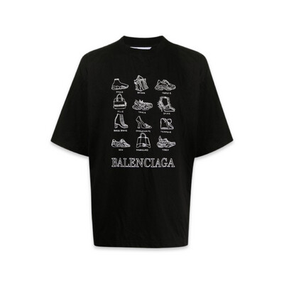Balenciaga printed oversized T-shirt Black