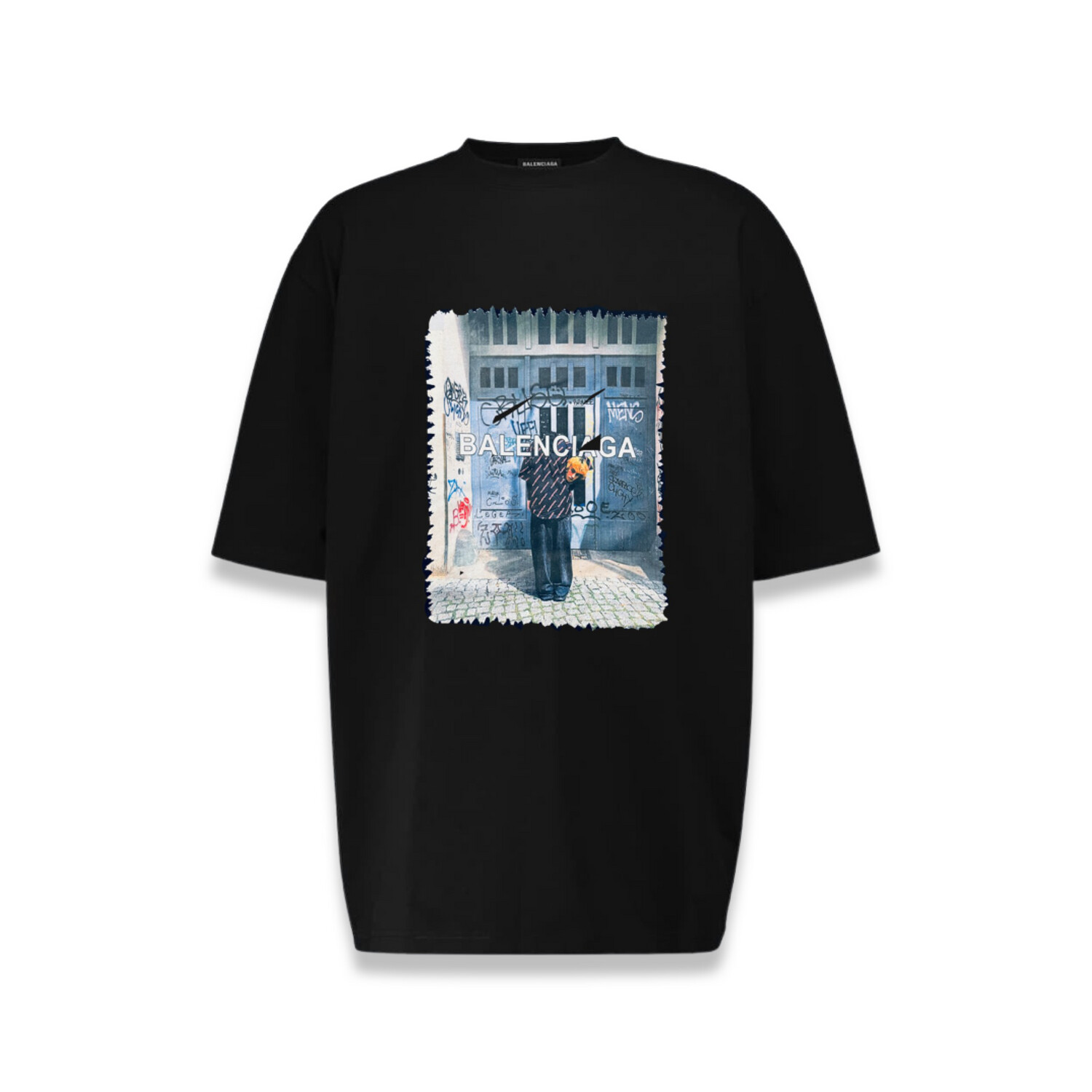 Balenciaga Picture Printed T-SHIRT IN BLACK