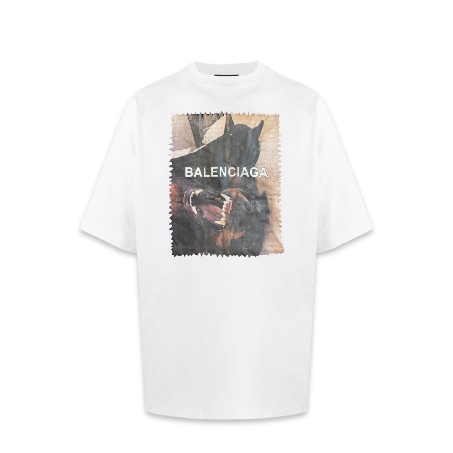 Balenciaga Dog Printed T-SHIRT IN WHITE