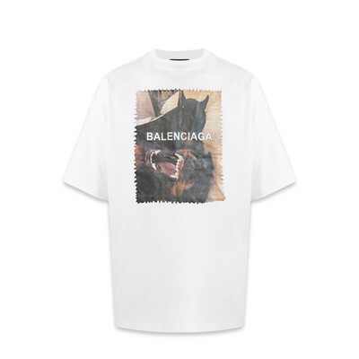 Balenciaga Dog Printed T-SHIRT IN WHITE