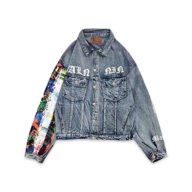JEANS DATUN DENIN JACKET BLUE GRAFFITI